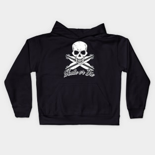 Skate Or Die Skull N Skateboards Kids Hoodie